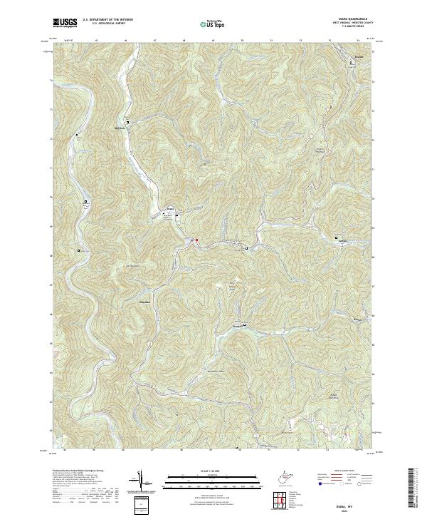 US Topo 7.5-minute map for Diana WV