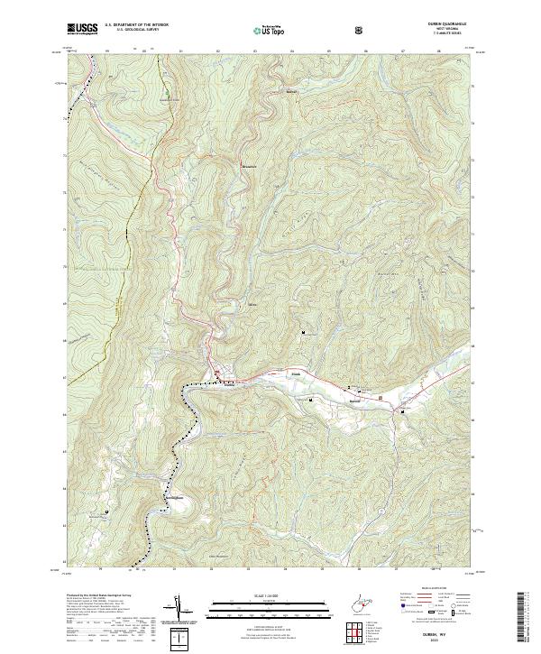 US Topo 7.5-minute map for Durbin WV