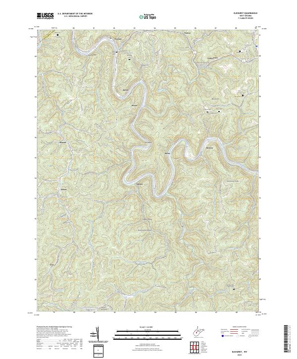 US Topo 7.5-minute map for Elkhurst WV