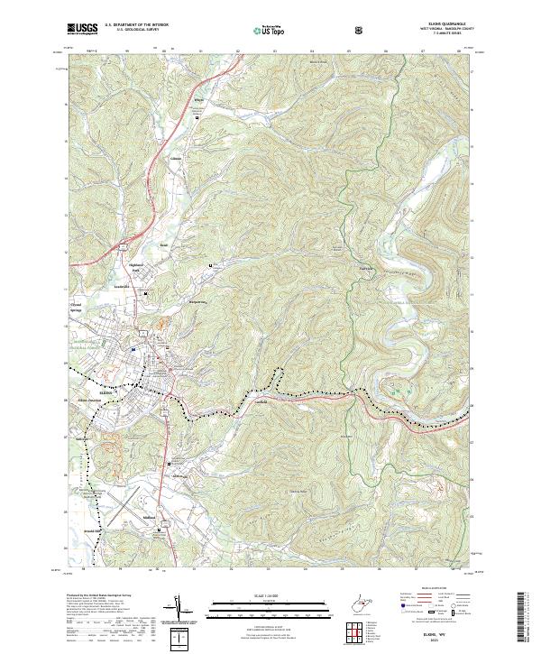 US Topo 7.5-minute map for Elkins WV