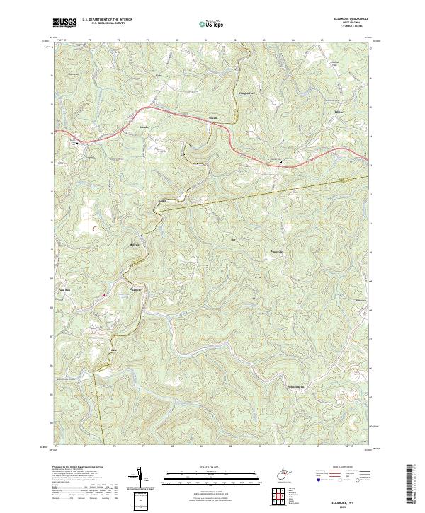 US Topo 7.5-minute map for Ellamore WV