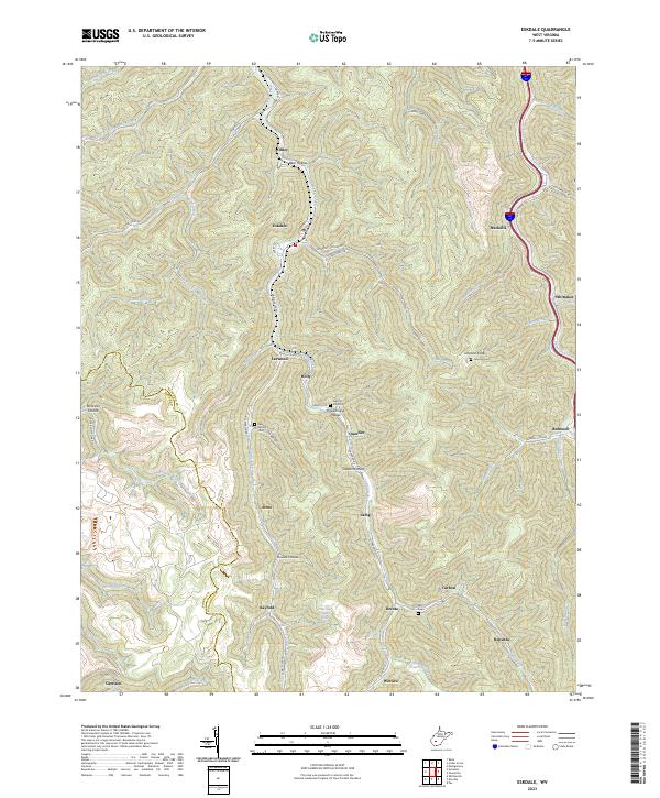 US Topo 7.5-minute map for Eskdale WV