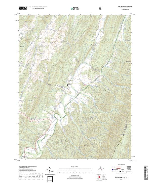 US Topo 7.5-minute map for Fort Seybert WVVA