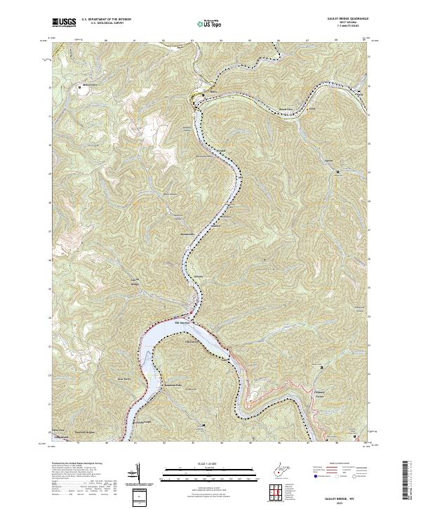 US Topo 7.5-minute map for Gauley Bridge WV