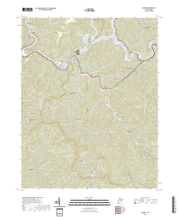 US Topo 7.5-minute map for Gilbert WV