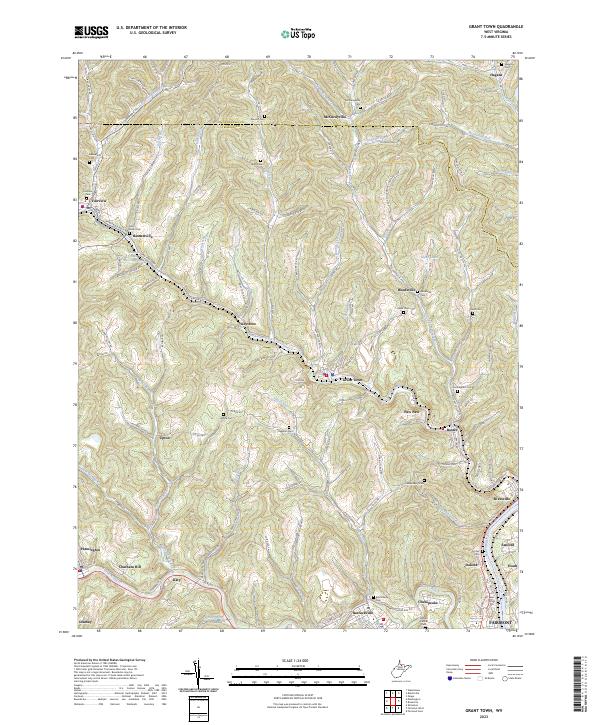 US Topo 7.5-minute map for Grant Town WV