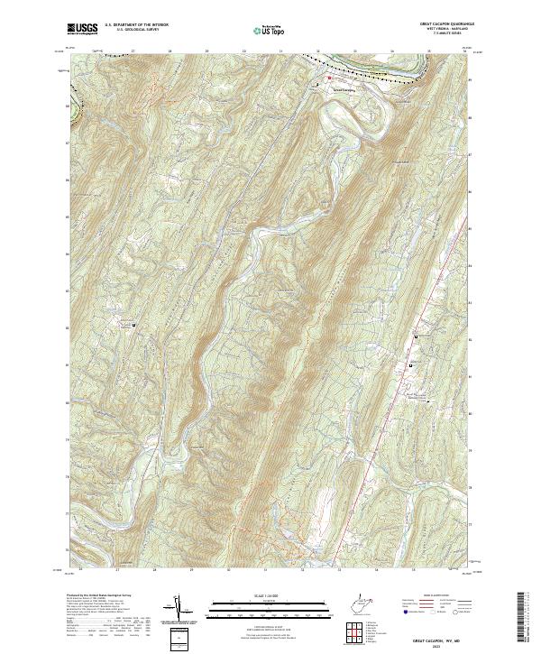 US Topo 7.5-minute map for Great Cacapon WVMD