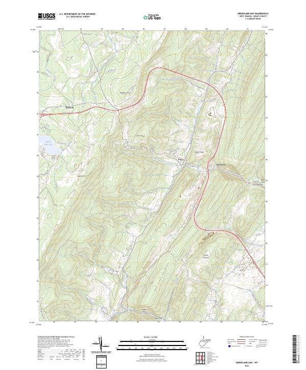 US Topo 7.5-minute map for Greenland Gap WV