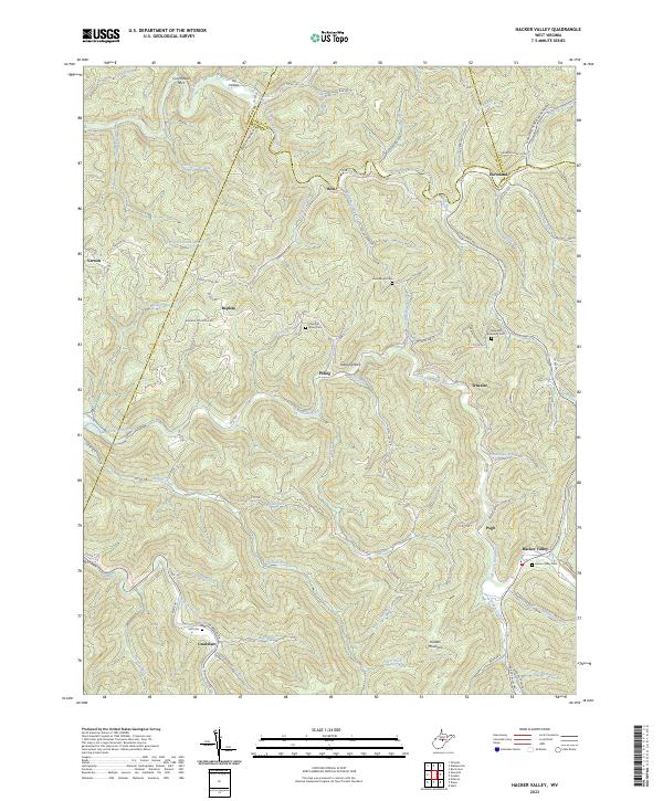 US Topo 7.5-minute map for Hacker Valley WV