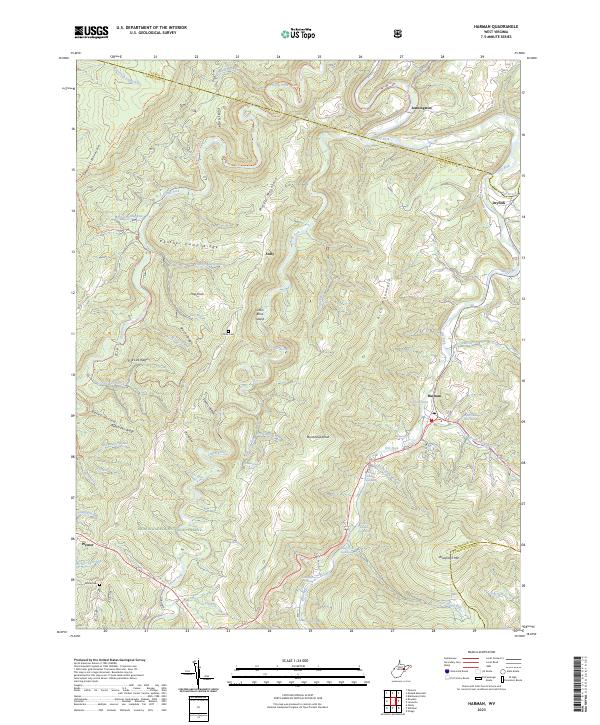 US Topo 7.5-minute map for Harman WV