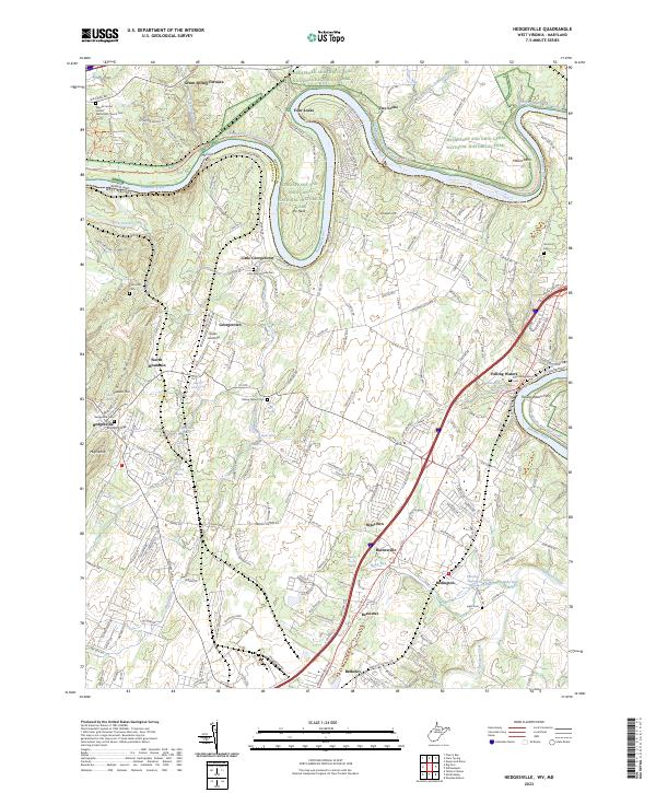 US Topo 7.5-minute map for Hedgesville WVMD