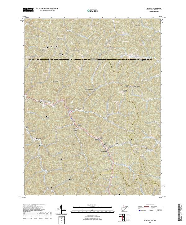 US Topo 7.5-minute map for Hundred WVPA