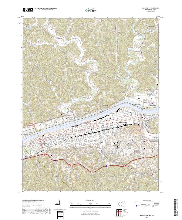 US Topo 7.5-minute map for Huntington WVOH