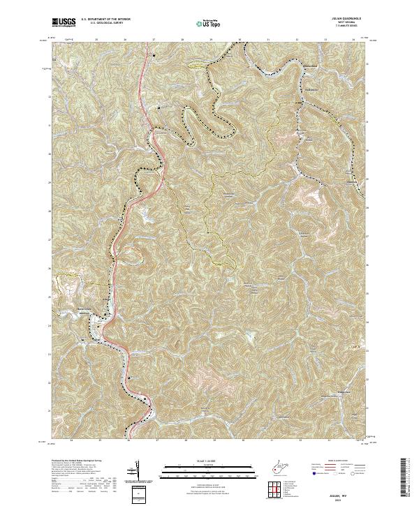 US Topo 7.5-minute map for Julian WV