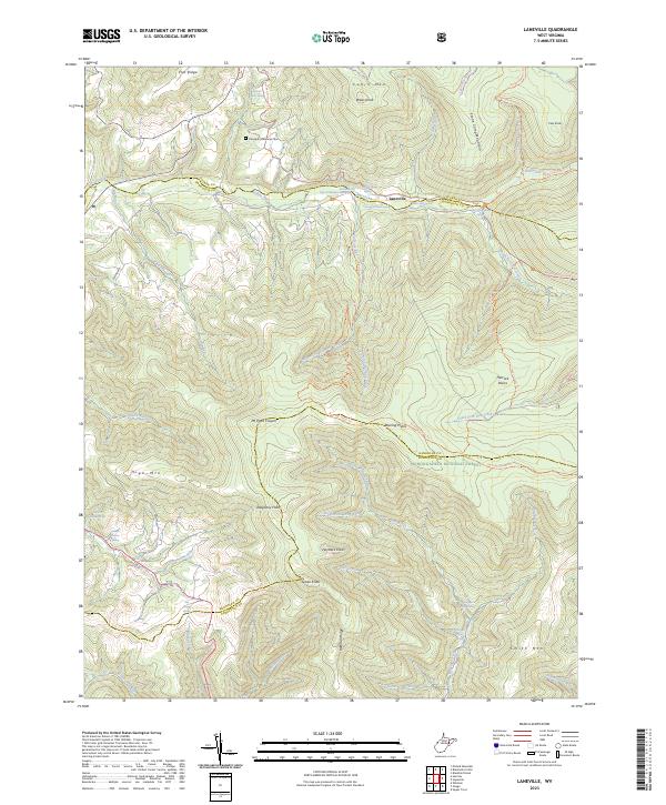 US Topo 7.5-minute map for Laneville WV