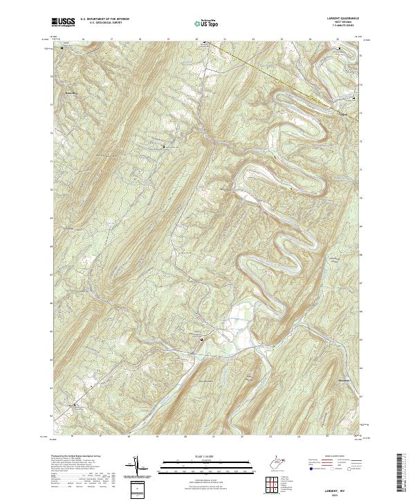 US Topo 7.5-minute map for Largent WV