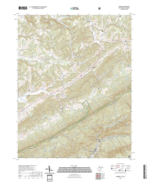 US Topo 7.5-minute map for Lindside WVVA