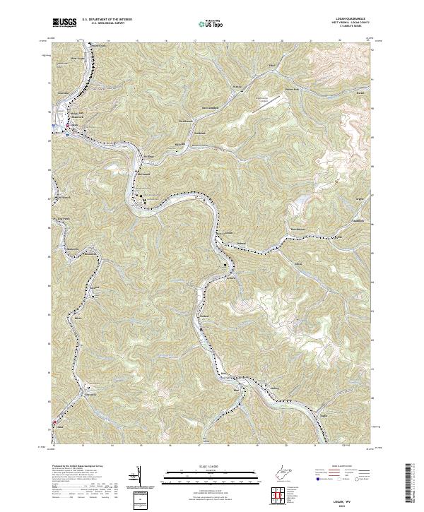 US Topo 7.5-minute map for Logan WV