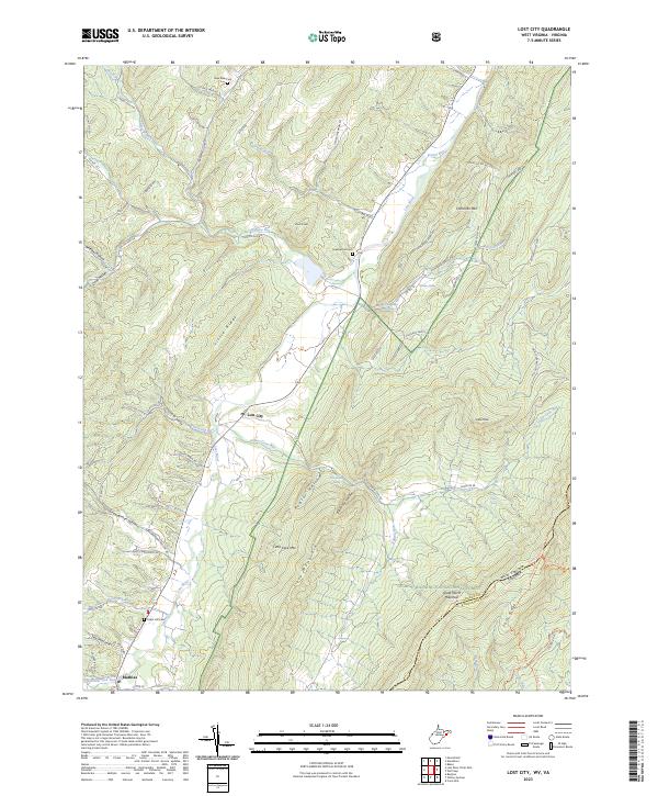 US Topo 7.5-minute map for Lost City WVVA