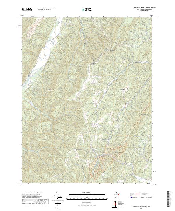 US Topo 7.5-minute map for Lost River State Park WV