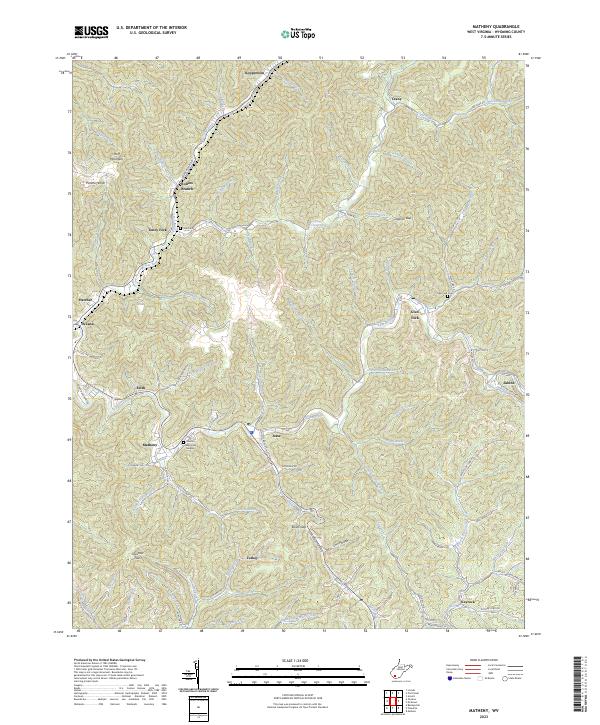 US Topo 7.5-minute map for Matheny WV