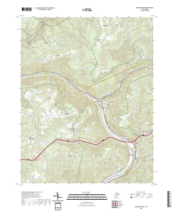 US Topo 7.5-minute map for Meadow Creek WV