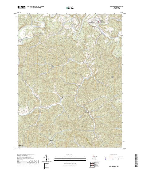 US Topo 7.5-minute map for Middlebourne WV