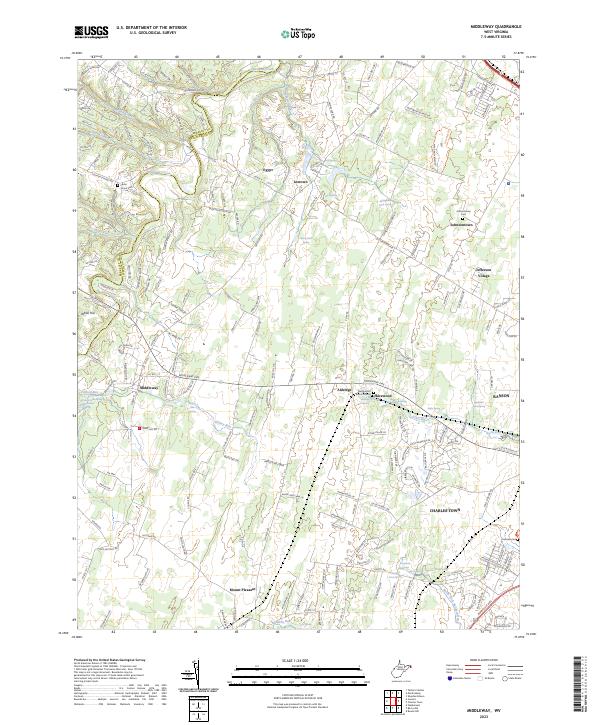 US Topo 7.5-minute map for Middleway WV