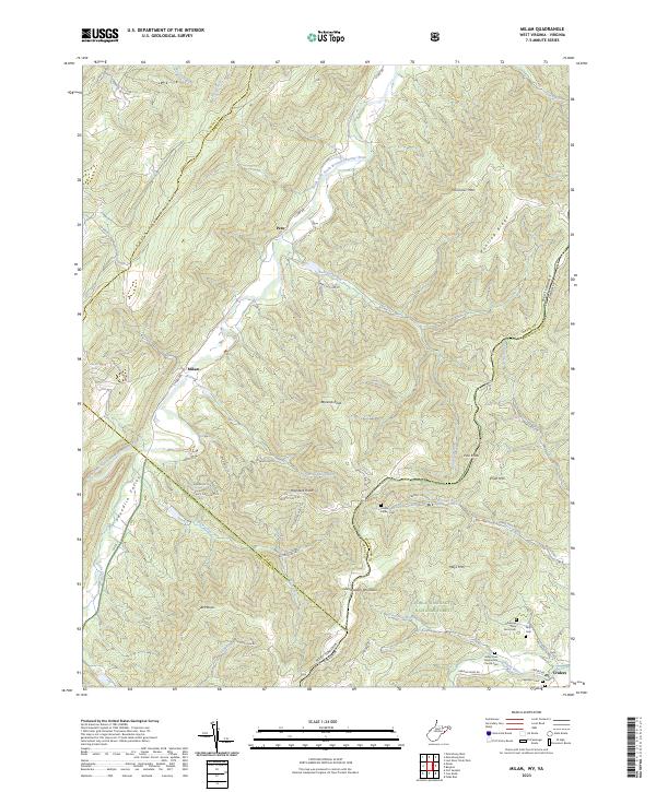 US Topo 7.5-minute map for Milam WVVA