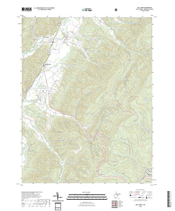 US Topo 7.5-minute map for Mill Creek WV