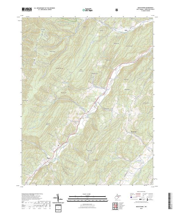 US Topo 7.5-minute map for Moatstown WV