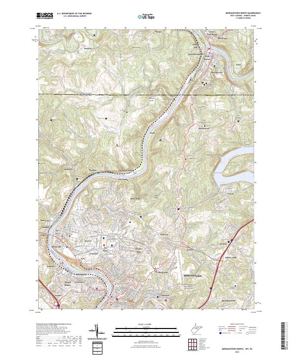 US Topo 7.5-minute map for Morgantown North WVPA