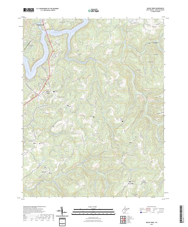 US Topo 7.5-minute map for Mount Nebo WV