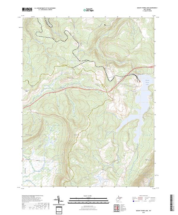 US Topo 7.5-minute map for Mount Storm Lake WV