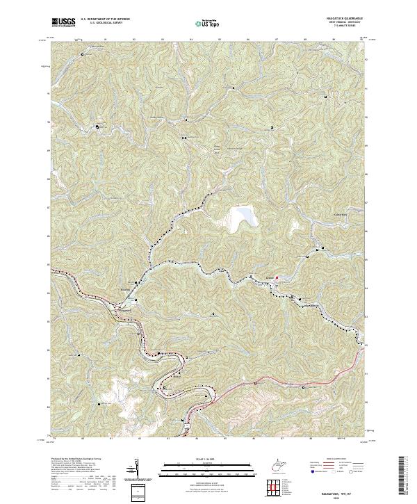 US Topo 7.5-minute map for Naugatuck WVKY