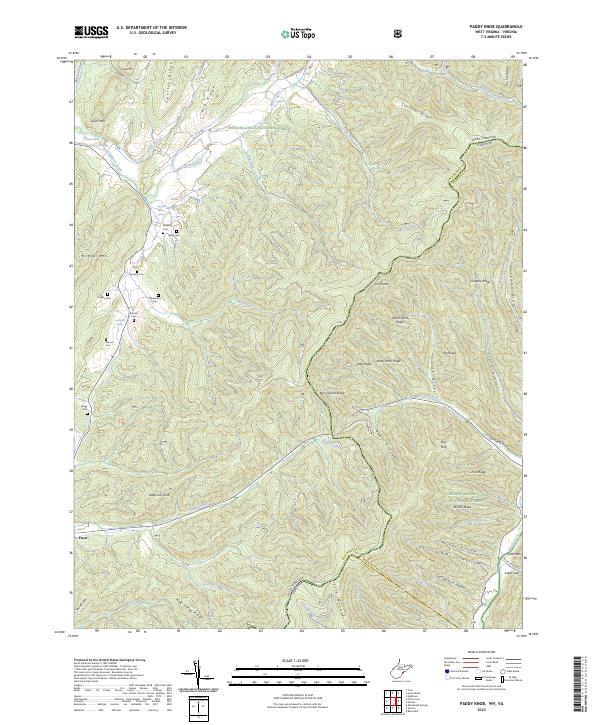 US Topo 7.5-minute map for Paddy Knob WVVA