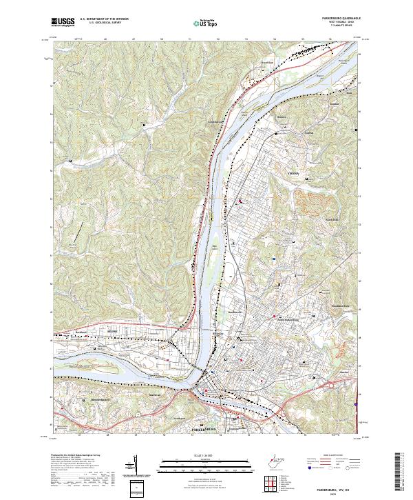 US Topo 7.5-minute map for Parkersburg WVOH