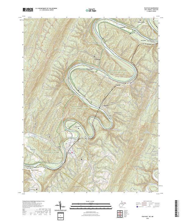 US Topo 7.5-minute map for Paw Paw WVMD