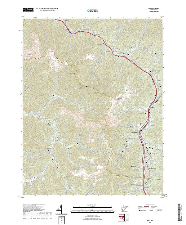 US Topo 7.5-minute map for Pax WV