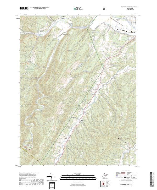 US Topo 7.5-minute map for Petersburg West WV