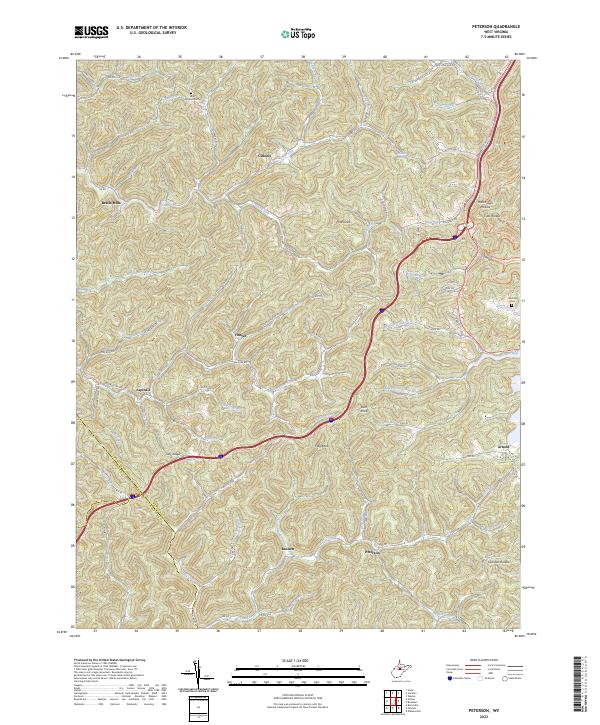 US Topo 7.5-minute map for Peterson WV