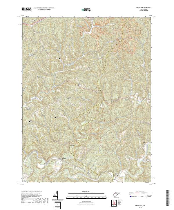 US Topo 7.5-minute map for Petroleum WV