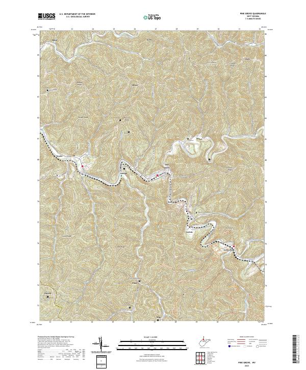 US Topo 7.5-minute map for Pine Grove WV