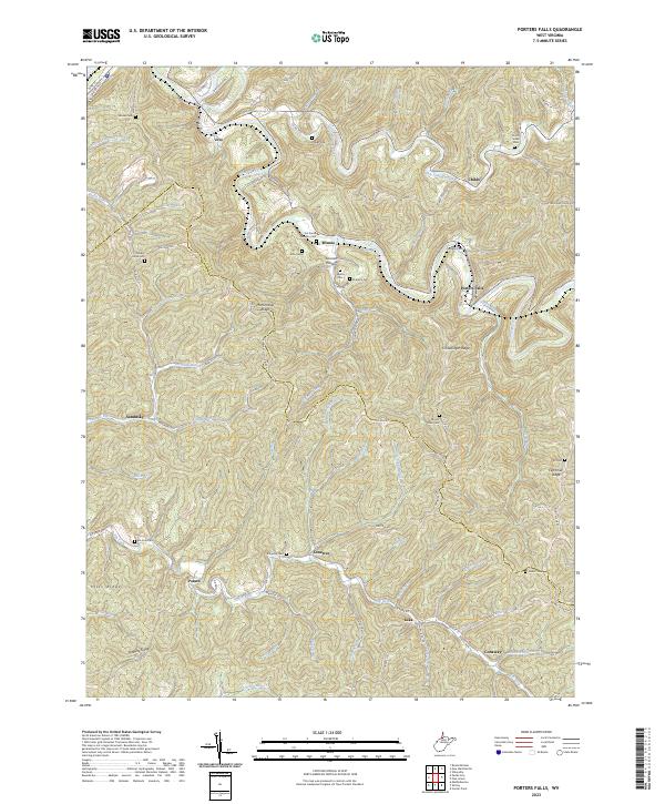 US Topo 7.5-minute map for Porters Falls WV