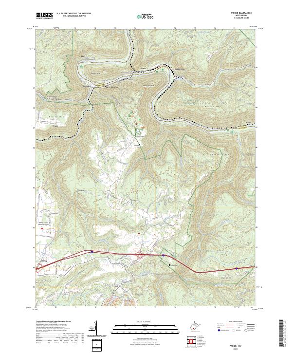 US Topo 7.5-minute map for Prince WV