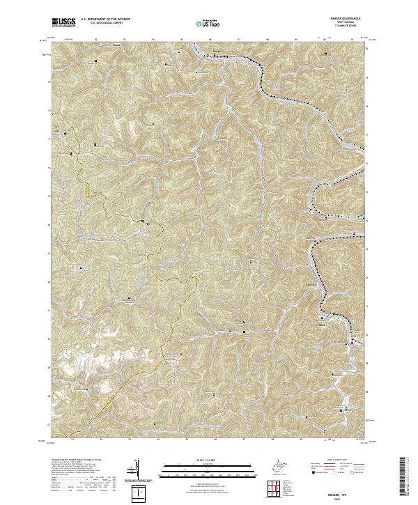 US Topo 7.5-minute map for Ranger WV