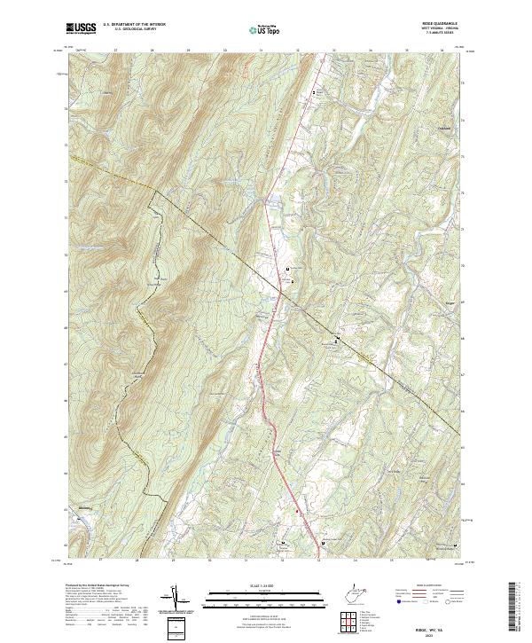 US Topo 7.5-minute map for Ridge WVVA