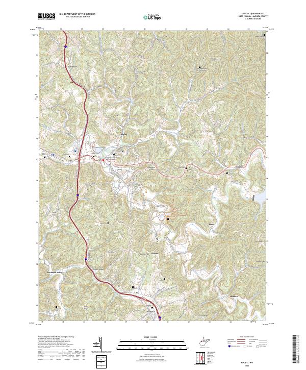 US Topo 7.5-minute map for Ripley WV