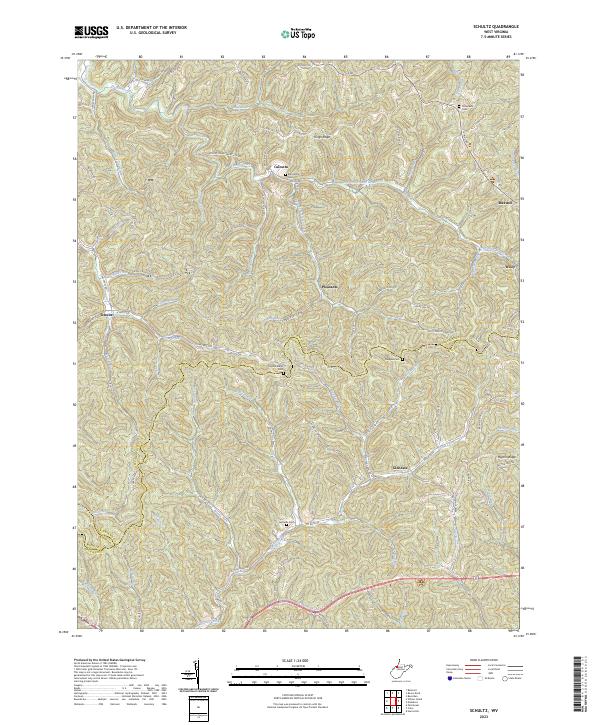 US Topo 7.5-minute map for Schultz WV