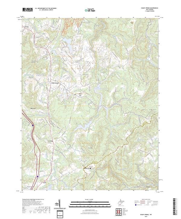 US Topo 7.5-minute map for Shady Spring WV